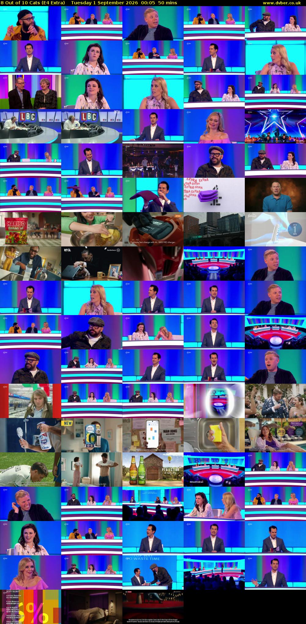 8 Out of 10 Cats (E4 Extra) Tuesday 1 September 2026 00:05 - 00:55