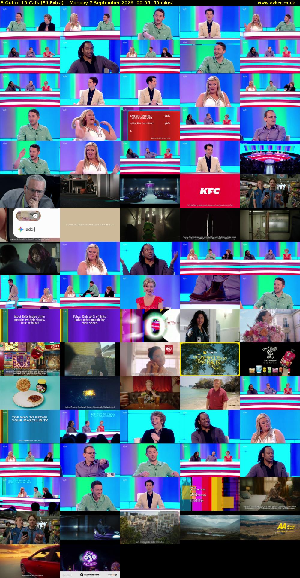 8 Out of 10 Cats (E4 Extra) Monday 7 September 2026 00:05 - 00:55