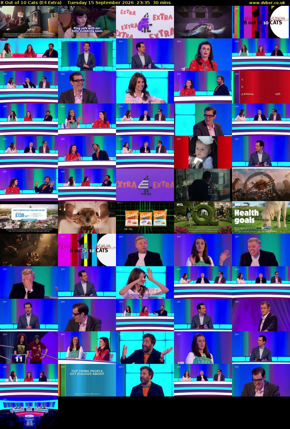 8 Out of 10 Cats (E4 Extra) Tuesday 15 September 2026 23:35 - 00:05