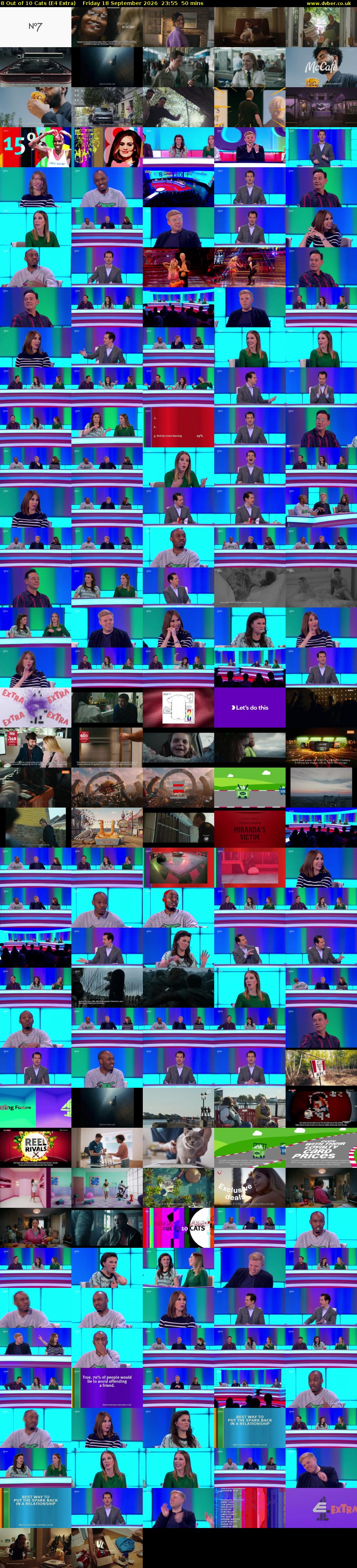 8 Out of 10 Cats (E4 Extra) Friday 18 September 2026 23:55 - 00:45