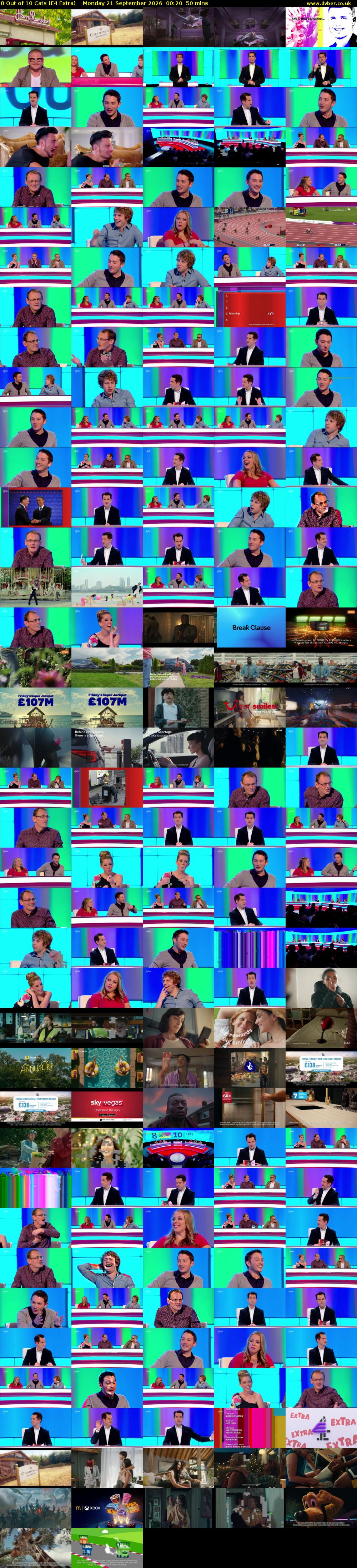 8 Out of 10 Cats (E4 Extra) Monday 21 September 2026 00:20 - 01:10