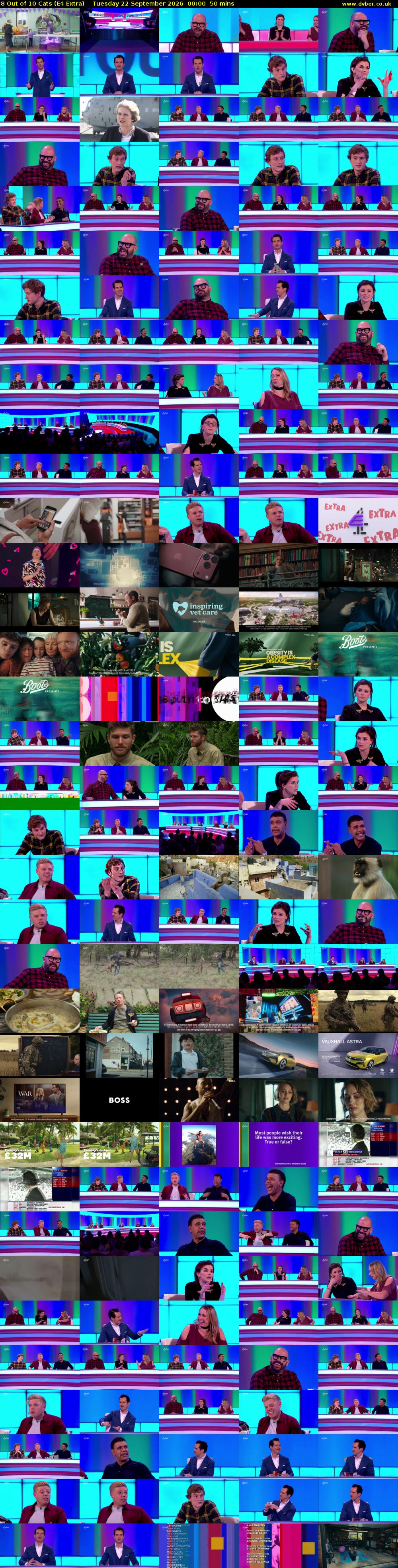 8 Out of 10 Cats (E4 Extra) Tuesday 22 September 2026 00:00 - 00:50