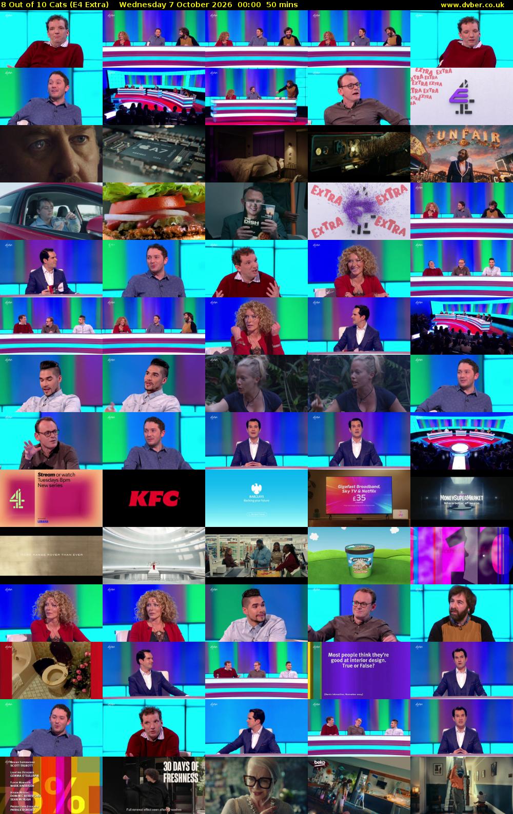 8 Out of 10 Cats (E4 Extra) Wednesday 7 October 2026 00:00 - 00:50