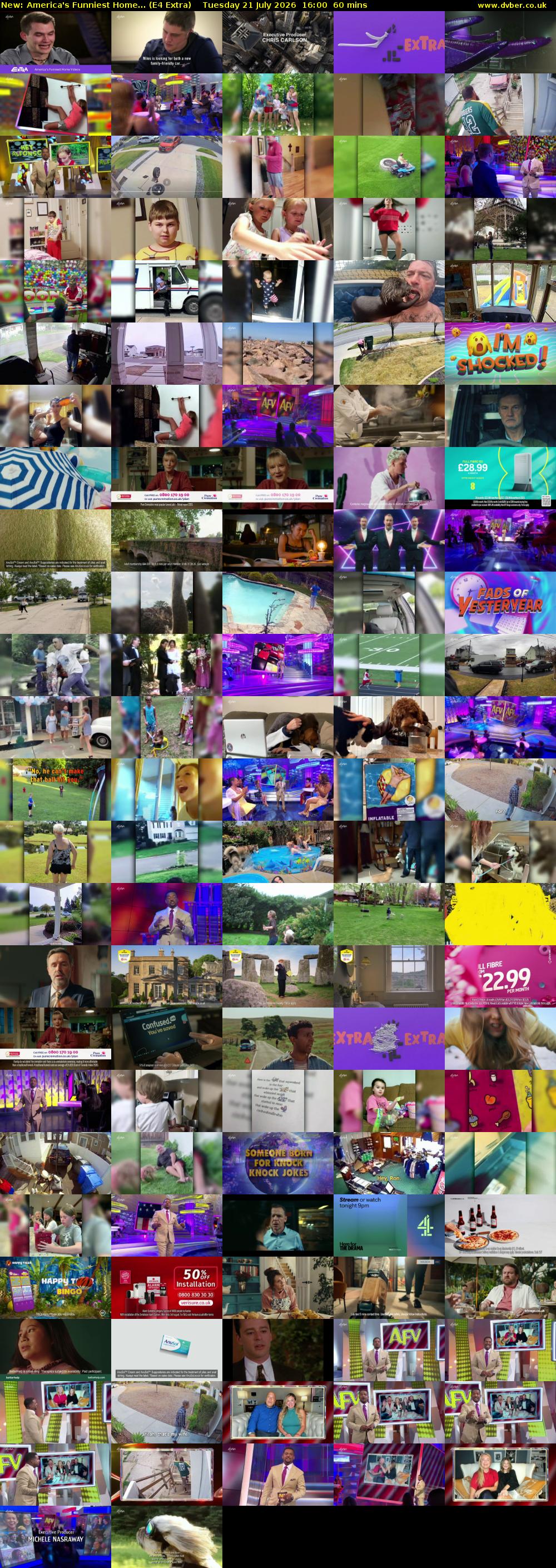 America's Funniest Home... (E4 Extra) Tuesday 21 July 2026 16:00 - 17:00
