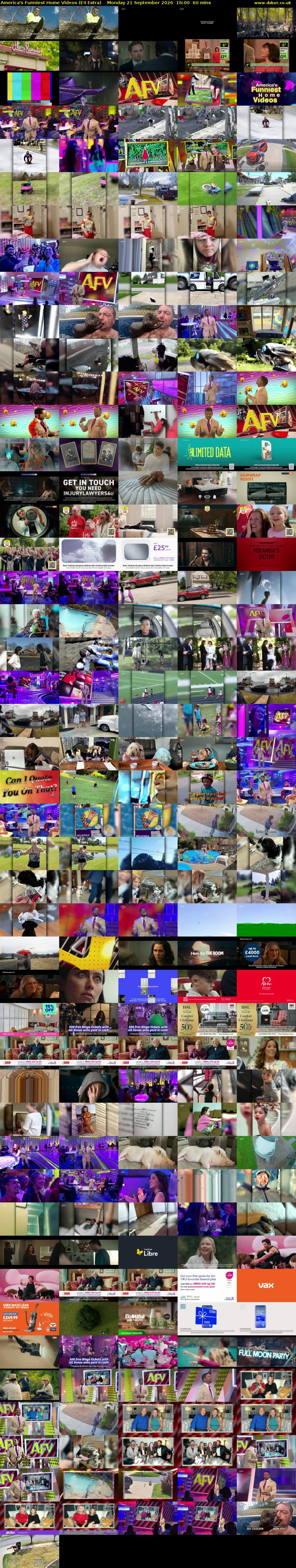 America's Funniest Home Videos (E4 Extra) Monday 21 September 2026 16:00 - 17:00
