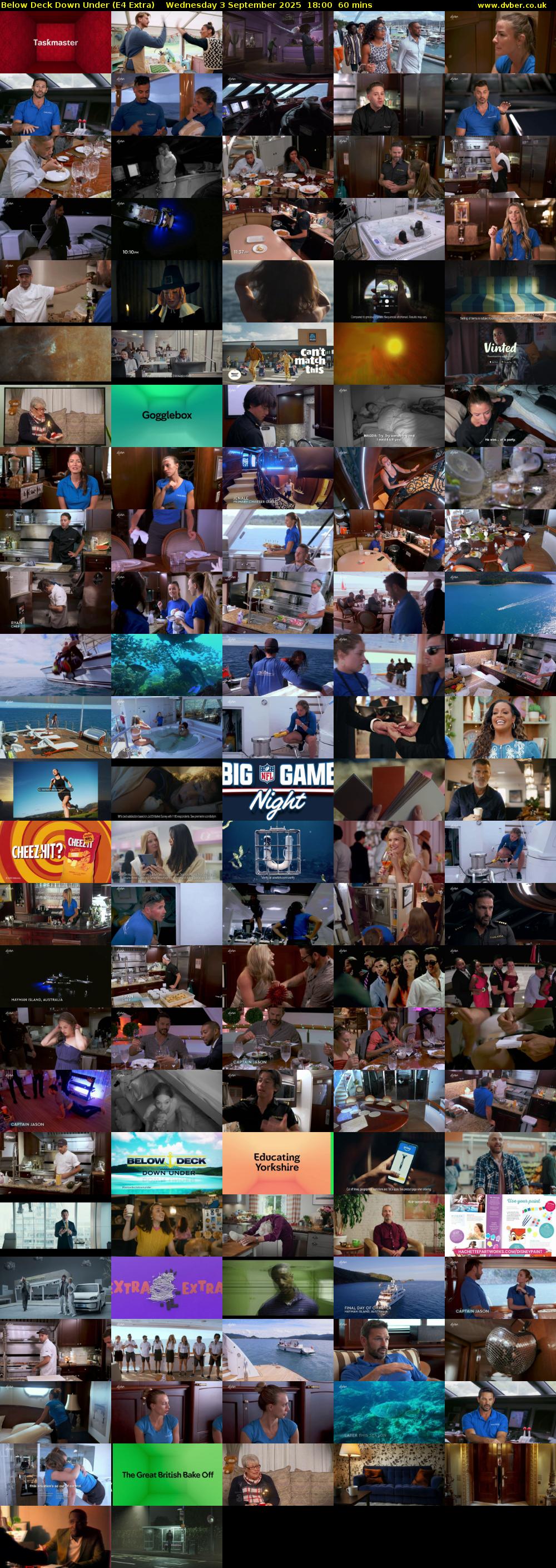 Below Deck Down Under (E4 Extra) Wednesday 3 September 2025 18:00 - 19:00
