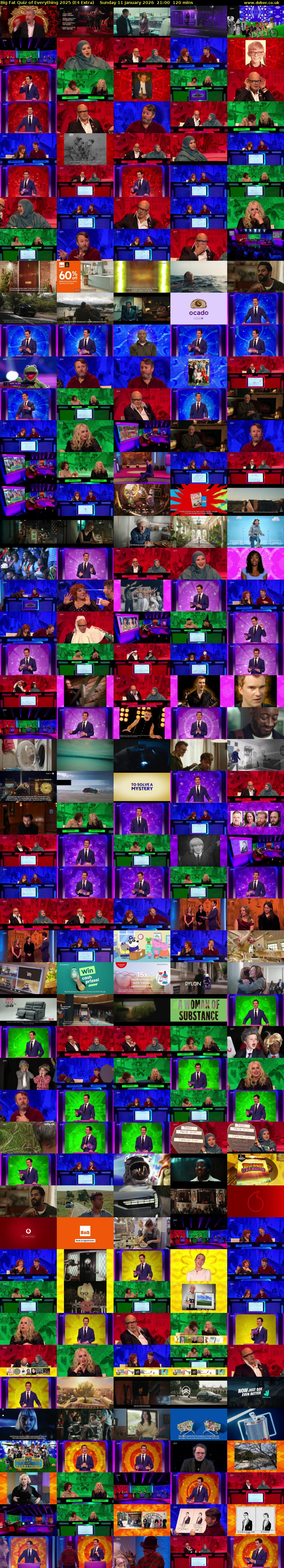 Big Fat Quiz of Everything 2025 (E4 Extra) Sunday 11 January 2026 21:00 - 23:00