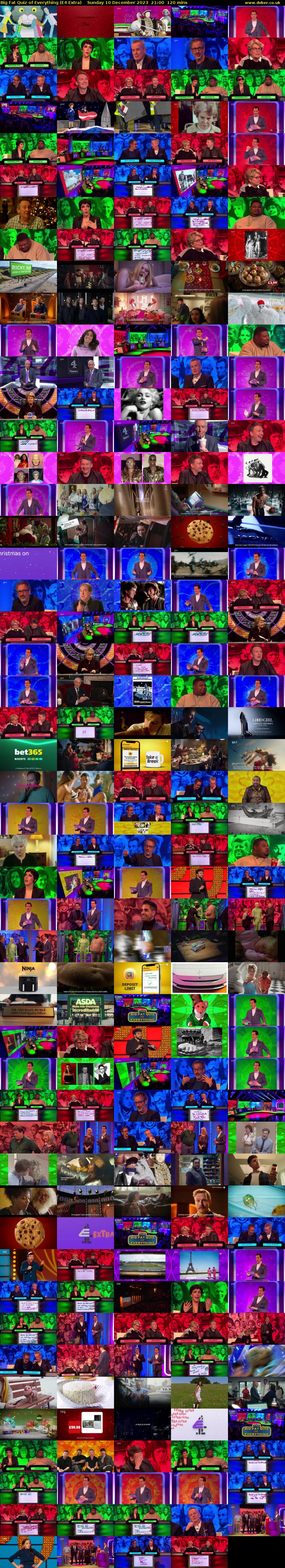 Big Fat Quiz of Everything (E4 Extra) Sunday 10 December 2023 21:00 - 23:00
