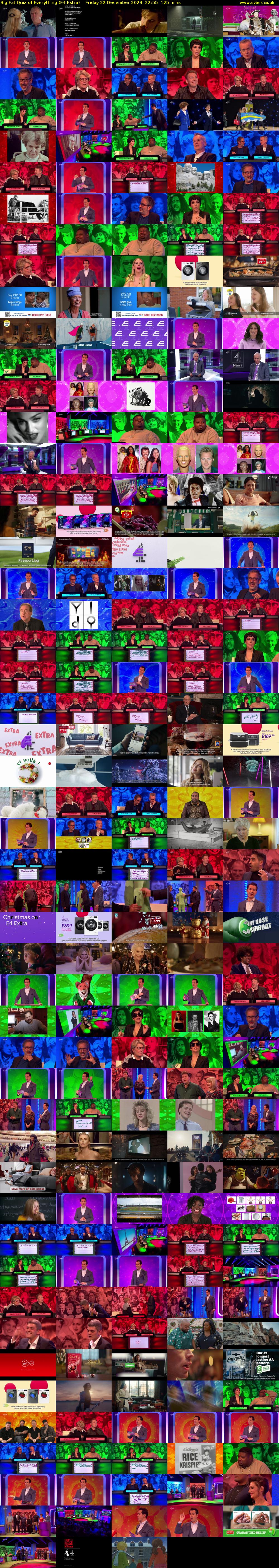 Big Fat Quiz of Everything (E4 Extra) Friday 22 December 2023 22:55 - 01:00