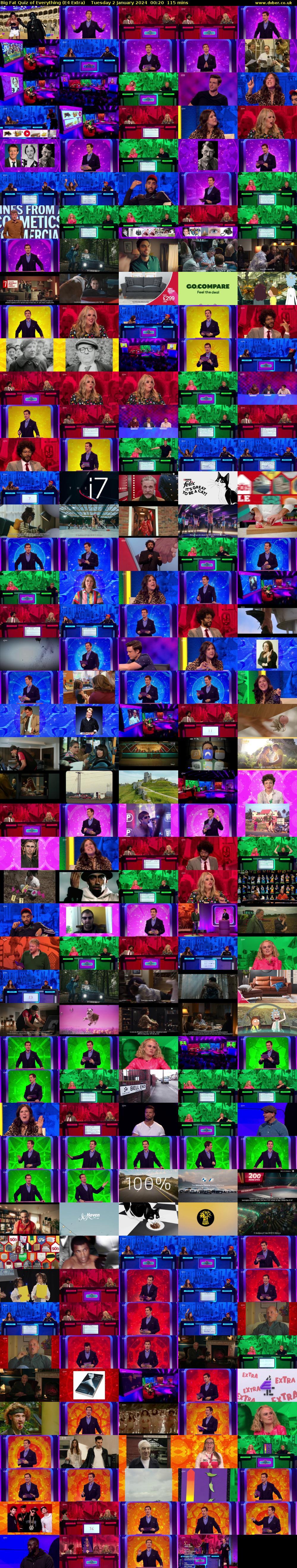 Big Fat Quiz of Everything (E4 Extra) Tuesday 2 January 2024 00:20 - 02:15