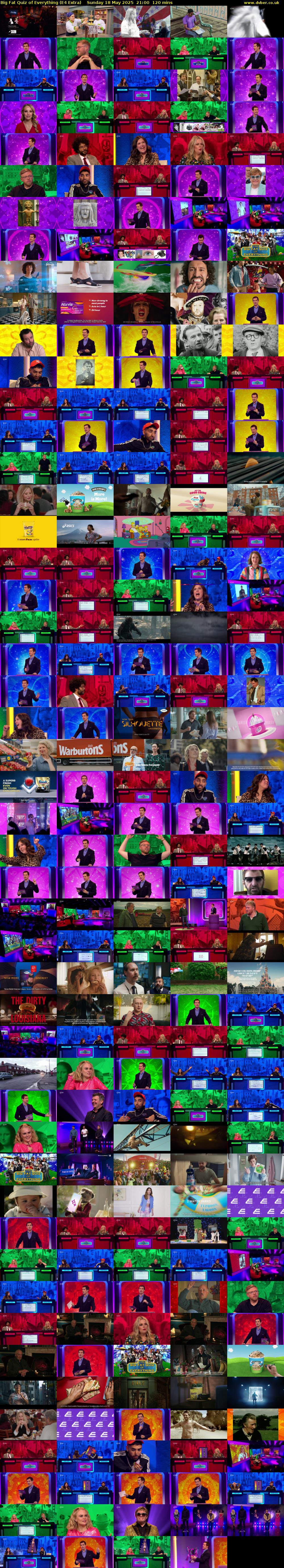 Big Fat Quiz of Everything (E4 Extra) Sunday 18 May 2025 21:00 - 23:00