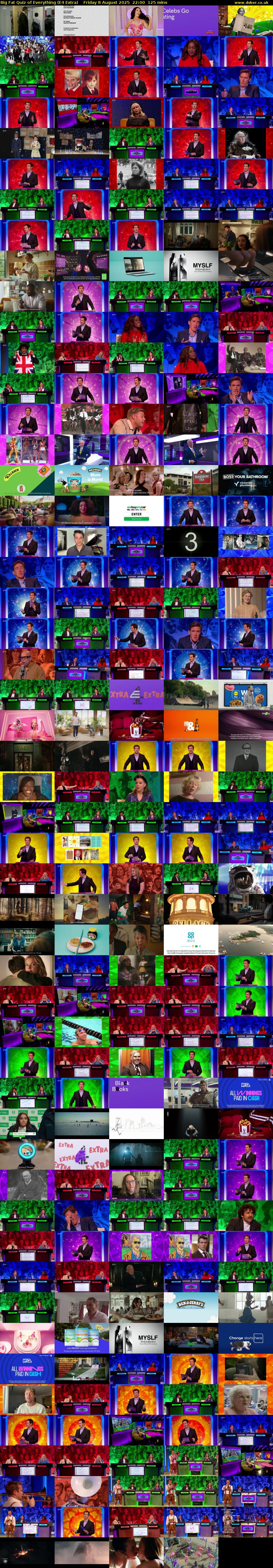 Big Fat Quiz of Everything (E4 Extra) Friday 8 August 2025 22:00 - 00:05