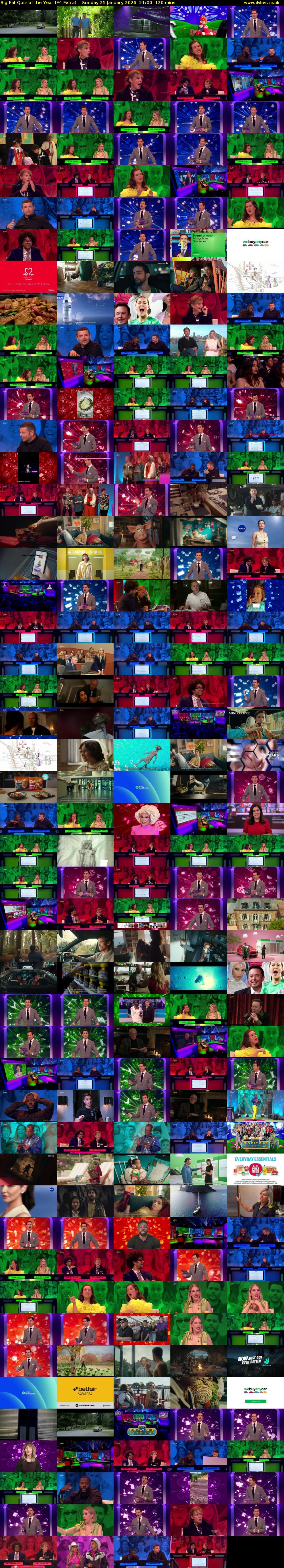 Big Fat Quiz of the Year (E4 Extra) Sunday 25 January 2026 21:00 - 23:00