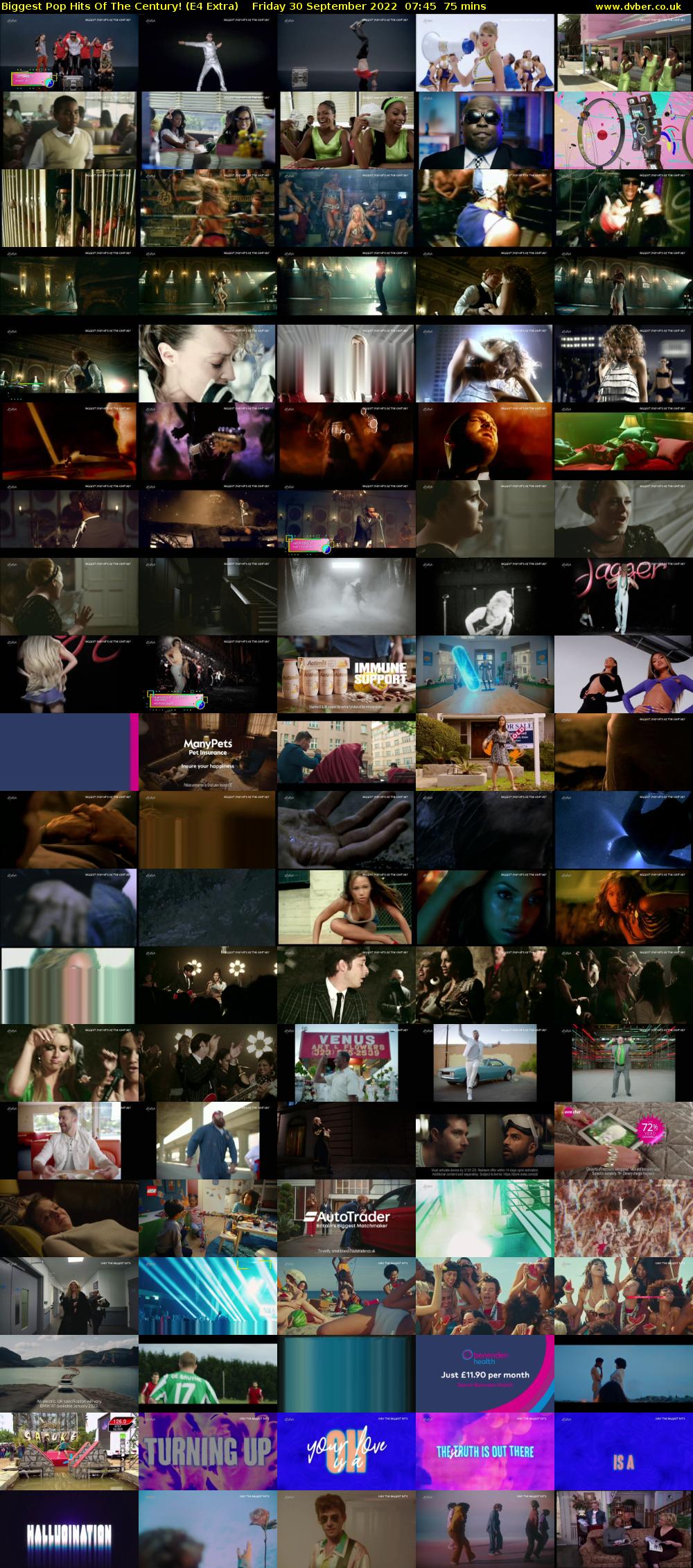 Biggest Pop Hits Of The Century! (E4 Extra) Friday 30 September 2022 07:45 - 09:00