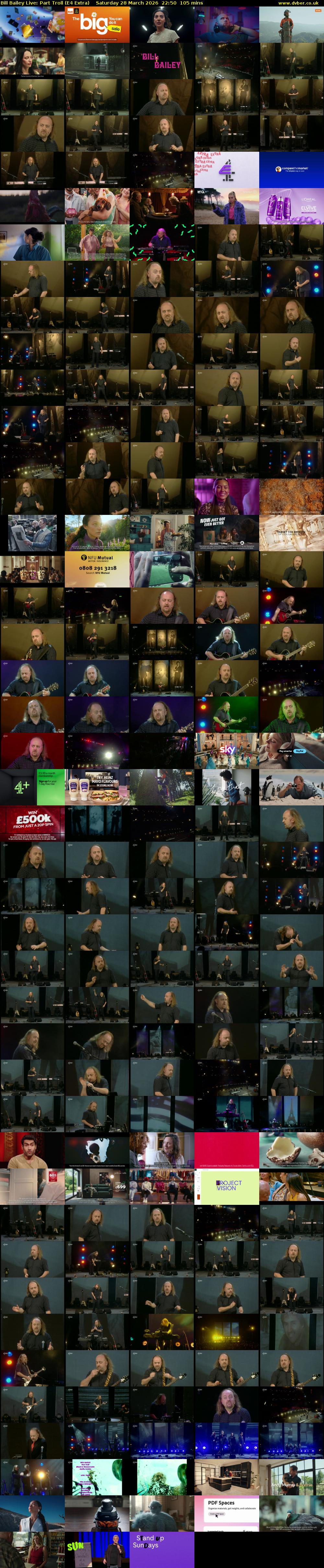 Bill Bailey Live: Part Troll (E4 Extra) Saturday 28 March 2026 22:50 - 00:35