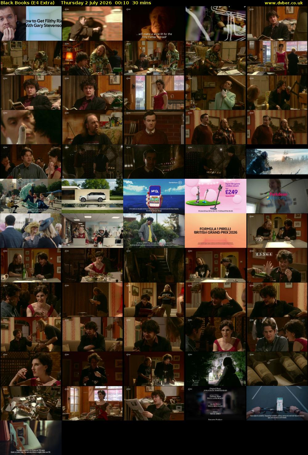 Black Books (E4 Extra) Thursday 2 July 2026 00:10 - 00:40
