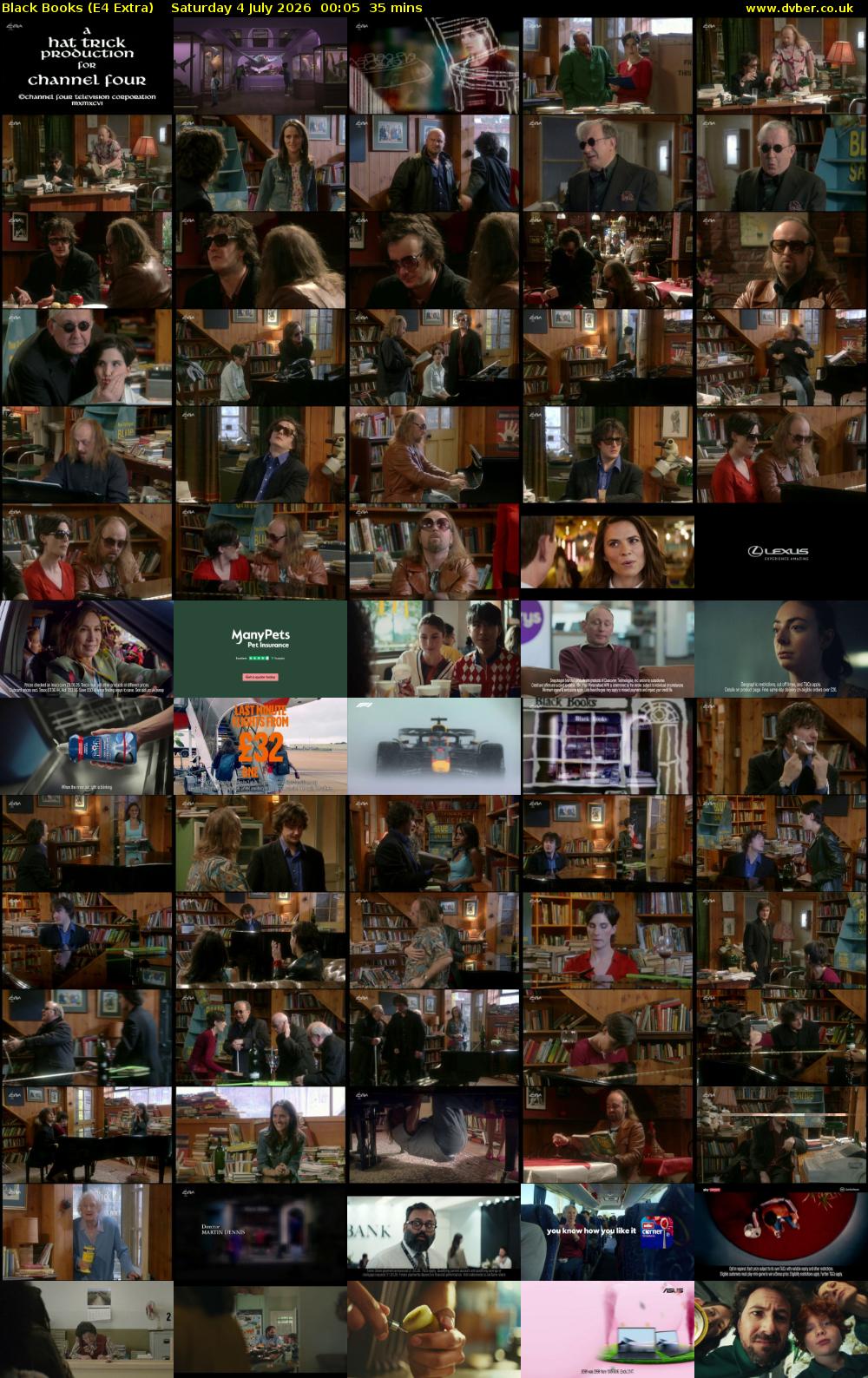 Black Books (E4 Extra) Saturday 4 July 2026 00:05 - 00:40