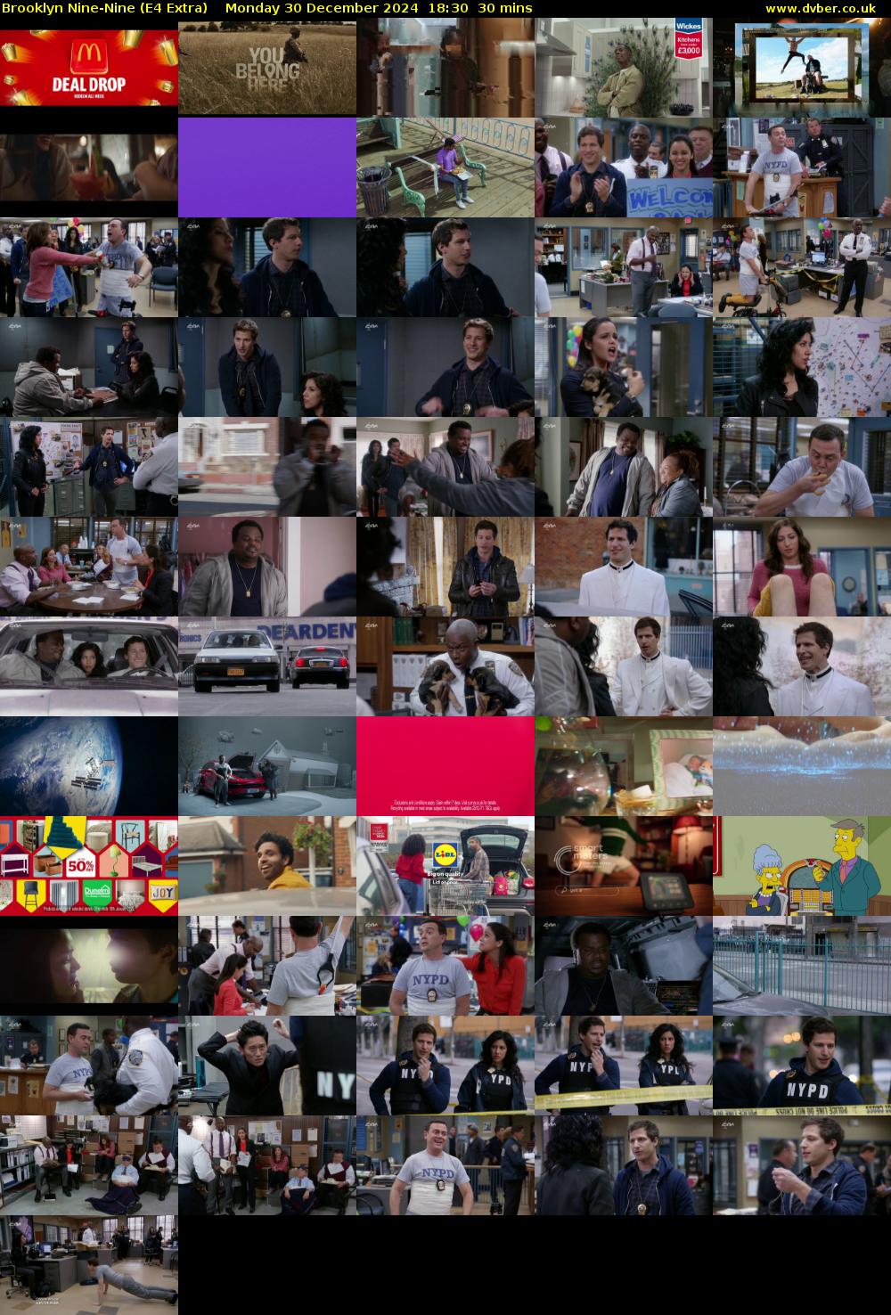 Brooklyn Nine-Nine (E4 Extra) Monday 30 December 2024 18:30 - 19:00