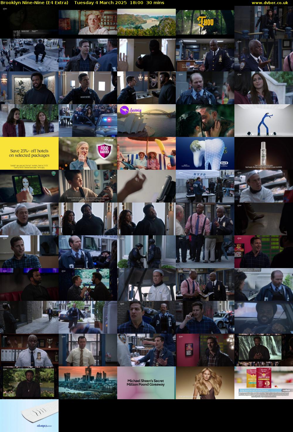 Brooklyn Nine-Nine (E4 Extra) Tuesday 4 March 2025 18:00 - 18:30