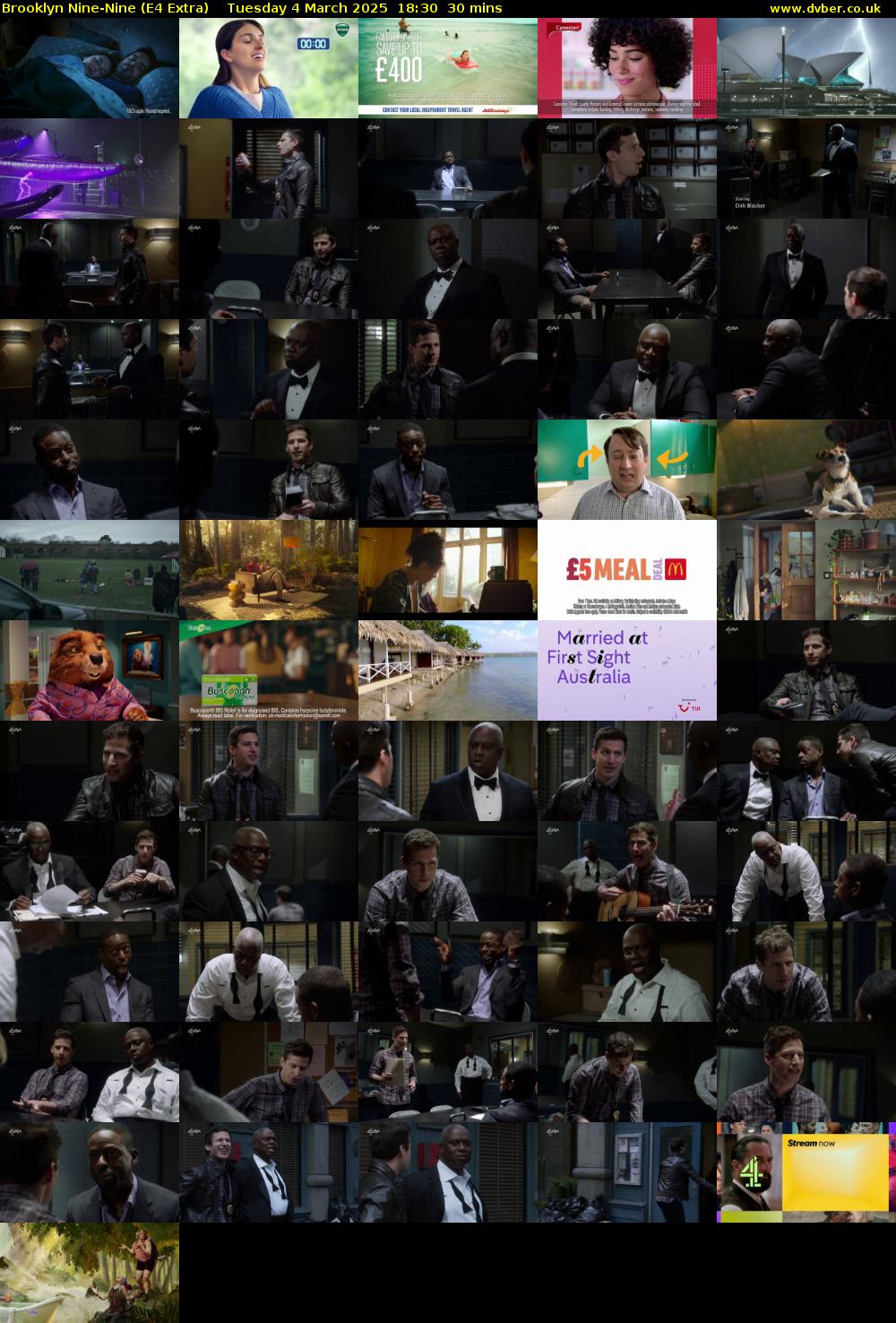 Brooklyn Nine-Nine (E4 Extra) Tuesday 4 March 2025 18:30 - 19:00