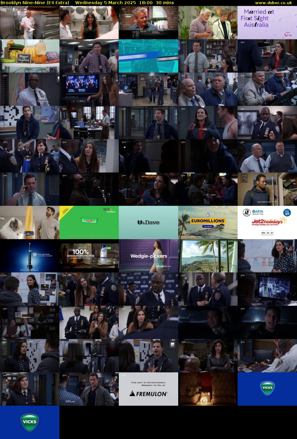 Brooklyn Nine-Nine (E4 Extra) Wednesday 5 March 2025 18:00 - 18:30