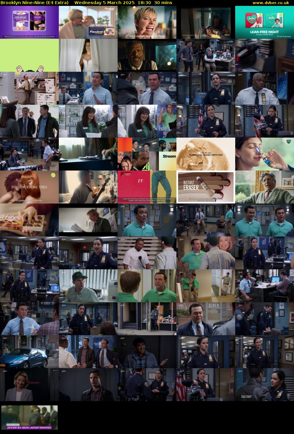 Brooklyn Nine-Nine (E4 Extra) Wednesday 5 March 2025 18:30 - 19:00
