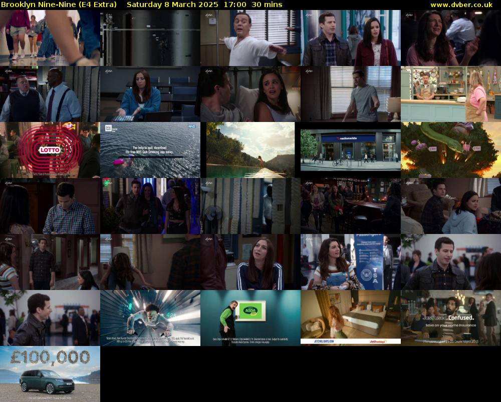 Brooklyn Nine-Nine (E4 Extra) Saturday 8 March 2025 17:00 - 17:30