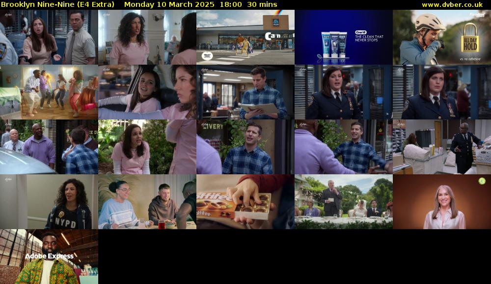 Brooklyn Nine-Nine (E4 Extra) Monday 10 March 2025 18:00 - 18:30
