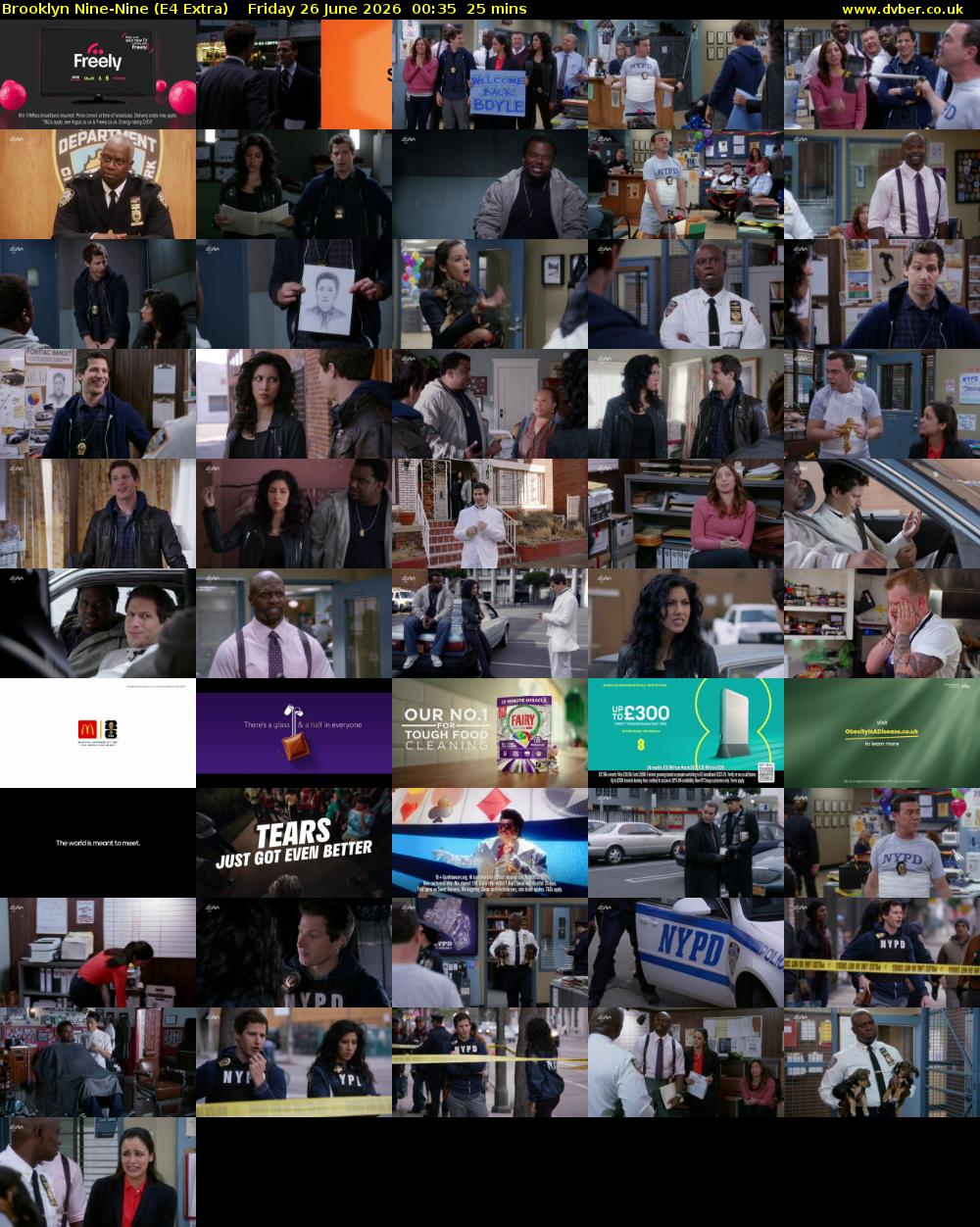 Brooklyn Nine-Nine (E4 Extra) Friday 26 June 2026 00:35 - 01:00