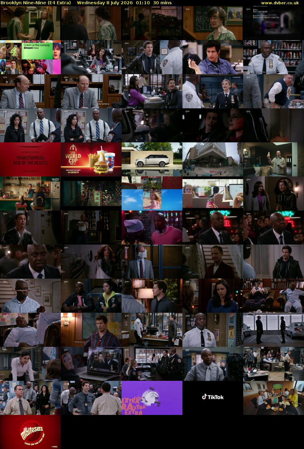 Brooklyn Nine-Nine (E4 Extra) Wednesday 8 July 2026 01:10 - 01:40