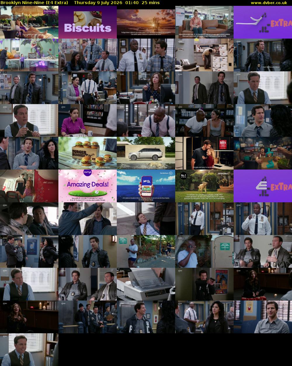 Brooklyn Nine-Nine (E4 Extra) Thursday 9 July 2026 01:40 - 02:05