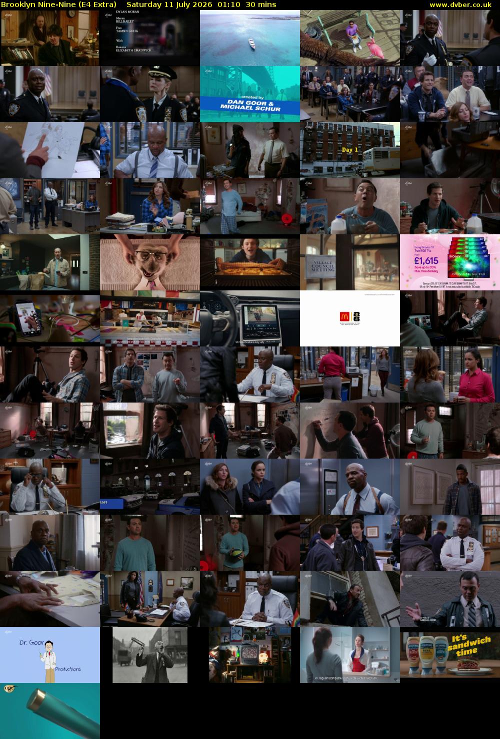 Brooklyn Nine-Nine (E4 Extra) Saturday 11 July 2026 01:10 - 01:40