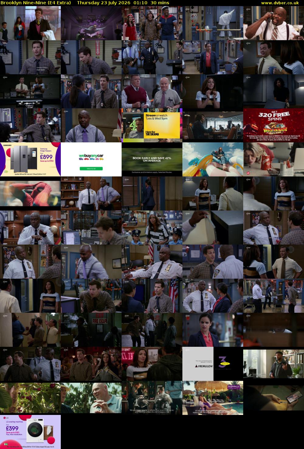 Brooklyn Nine-Nine (E4 Extra) Thursday 23 July 2026 01:10 - 01:40