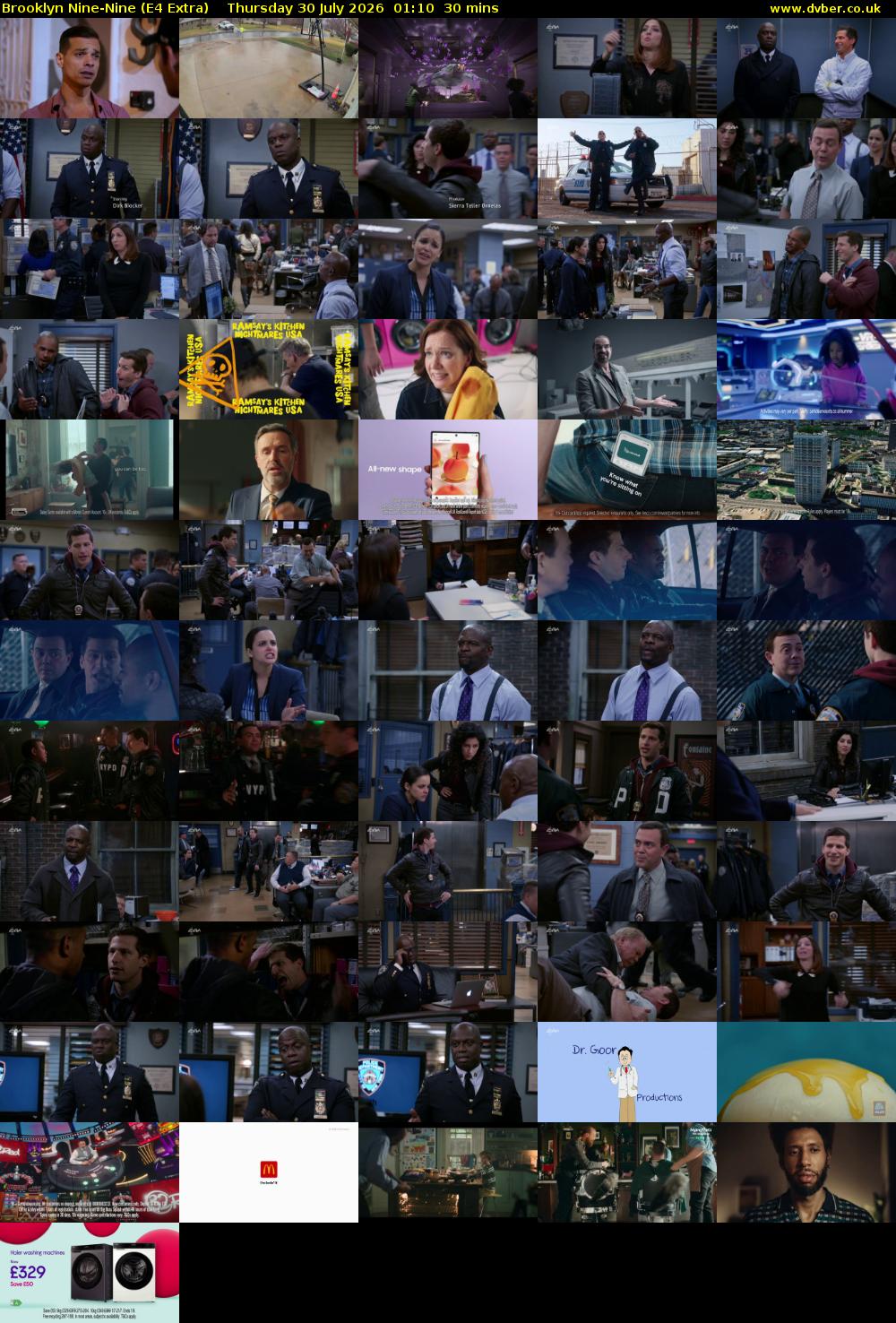 Brooklyn Nine-Nine (E4 Extra) Thursday 30 July 2026 01:10 - 01:40