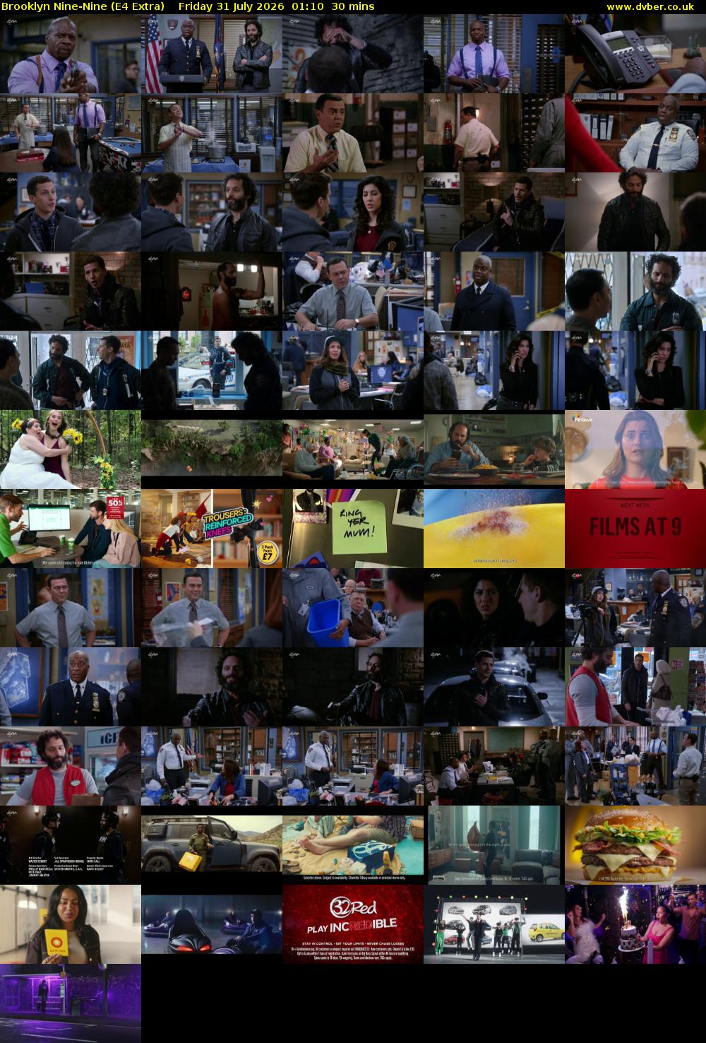 Brooklyn Nine-Nine (E4 Extra) Friday 31 July 2026 01:10 - 01:40
