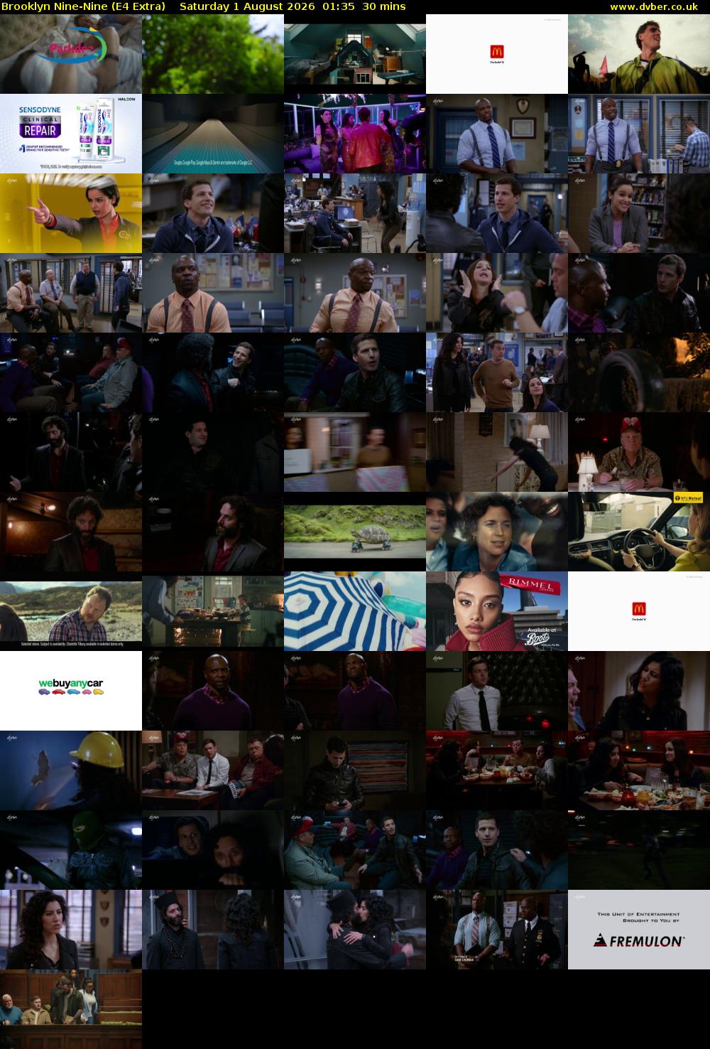 Brooklyn Nine-Nine (E4 Extra) Saturday 1 August 2026 01:35 - 02:05