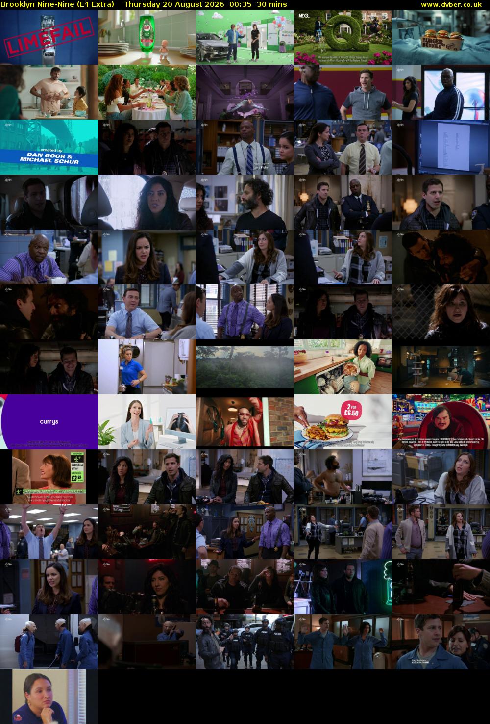 Brooklyn Nine-Nine (E4 Extra) Thursday 20 August 2026 00:35 - 01:05