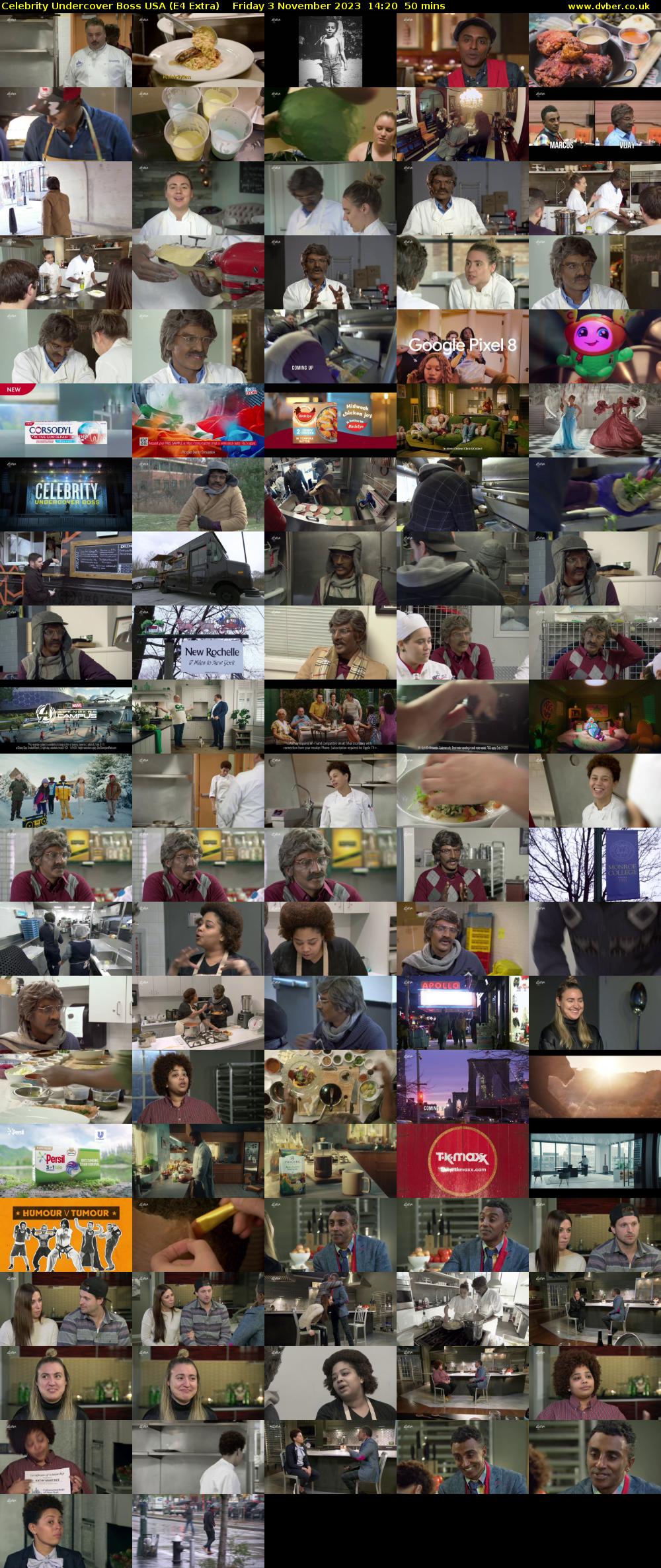 Celebrity Undercover Boss USA (E4 Extra) Friday 3 November 2023 14:20 - 15:10