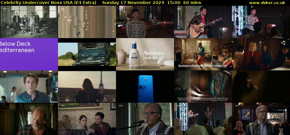 Celebrity Undercover Boss USA (E4 Extra) Sunday 17 November 2024 15:00 - 16:00