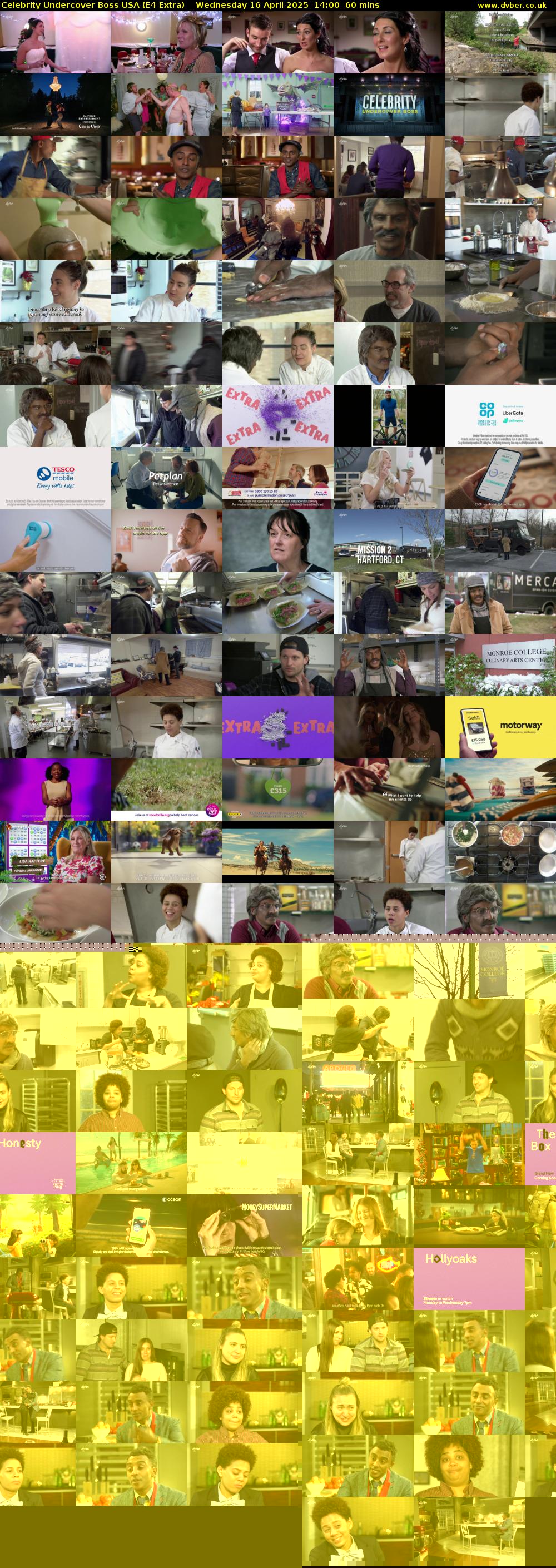 Celebrity Undercover Boss USA (E4 Extra) Wednesday 16 April 2025 14:00 - 15:00