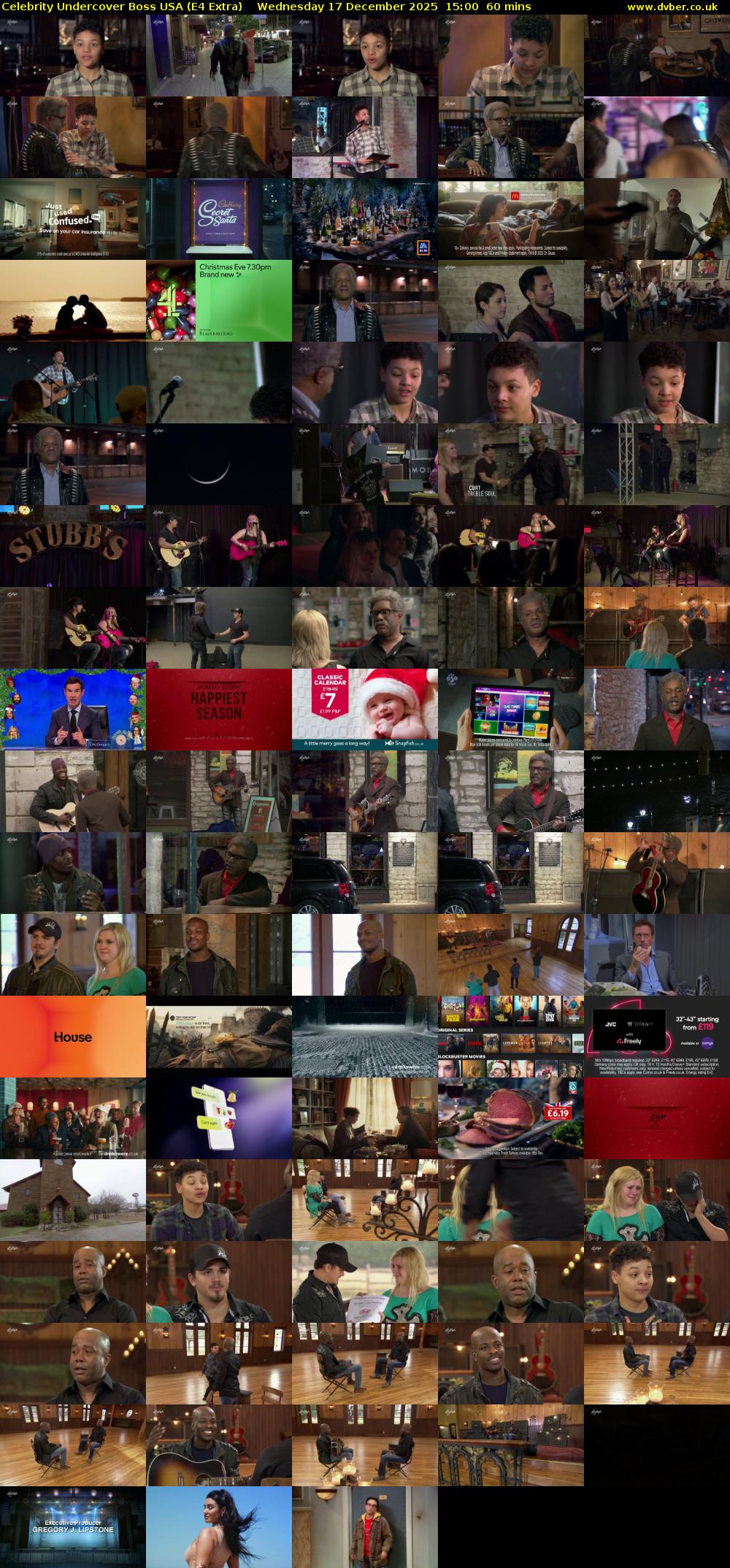 Celebrity Undercover Boss USA (E4 Extra) Wednesday 17 December 2025 15:00 - 16:00