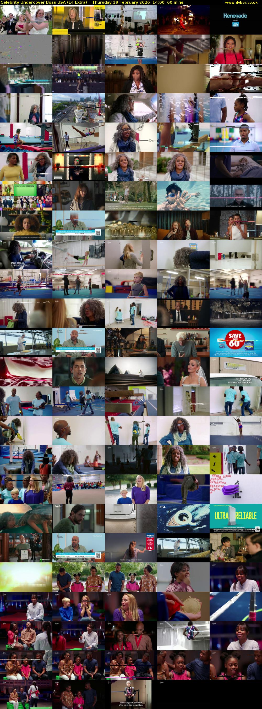 Celebrity Undercover Boss USA (E4 Extra) Thursday 19 February 2026 14:00 - 15:00