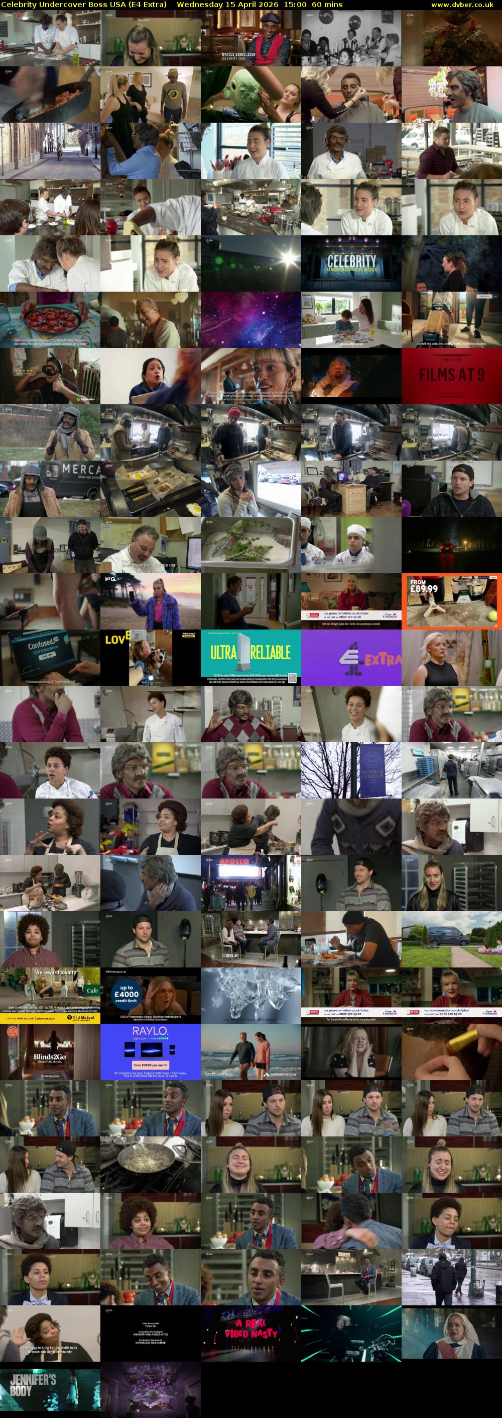 Celebrity Undercover Boss USA (E4 Extra) Wednesday 15 April 2026 15:00 - 16:00