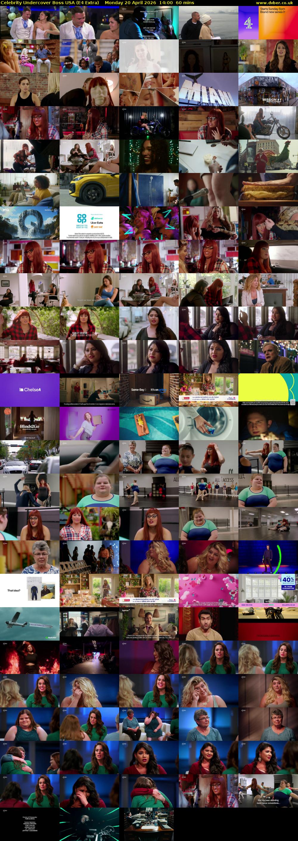 Celebrity Undercover Boss USA (E4 Extra) Monday 20 April 2026 14:00 - 15:00