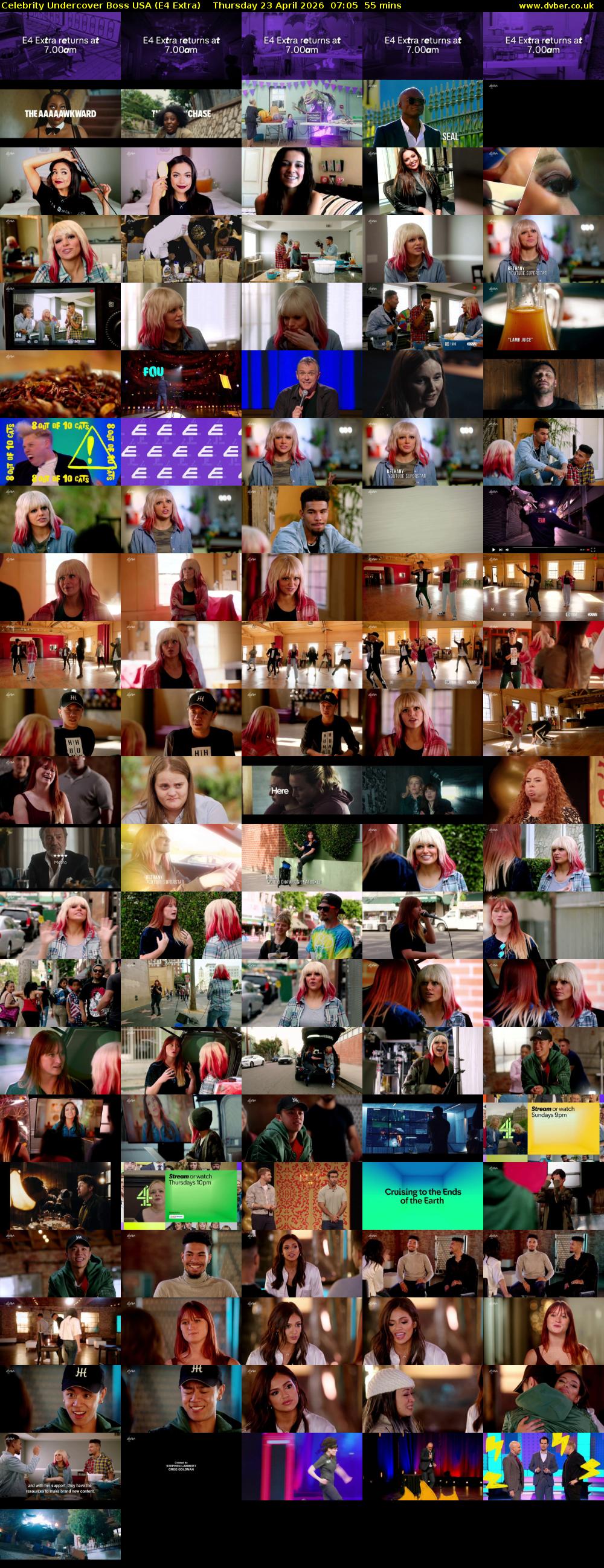Celebrity Undercover Boss USA (E4 Extra) Thursday 23 April 2026 07:05 - 08:00