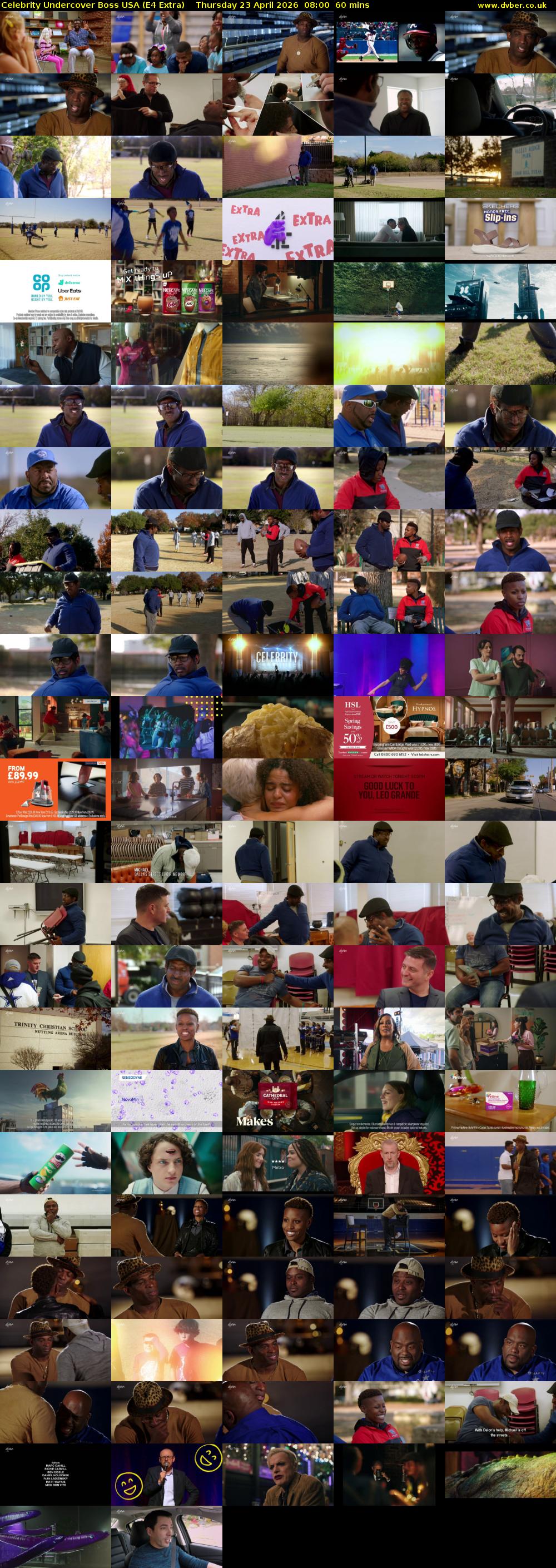 Celebrity Undercover Boss USA (E4 Extra) Thursday 23 April 2026 08:00 - 09:00