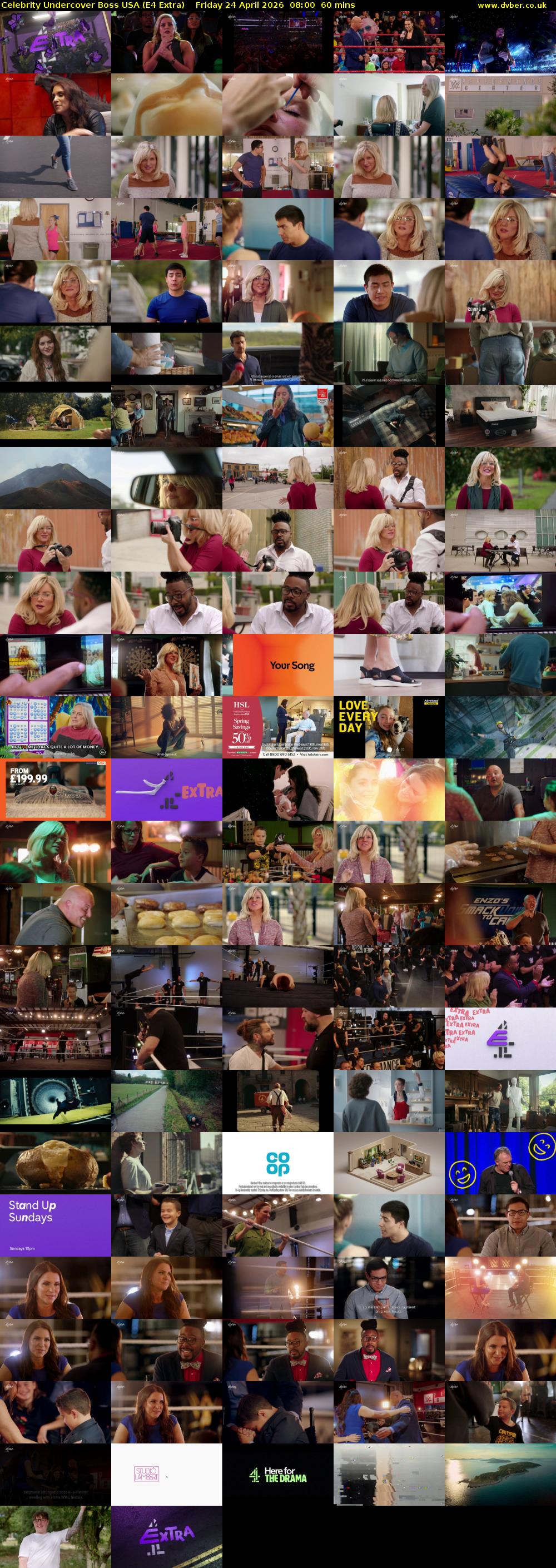 Celebrity Undercover Boss USA (E4 Extra) Friday 24 April 2026 08:00 - 09:00