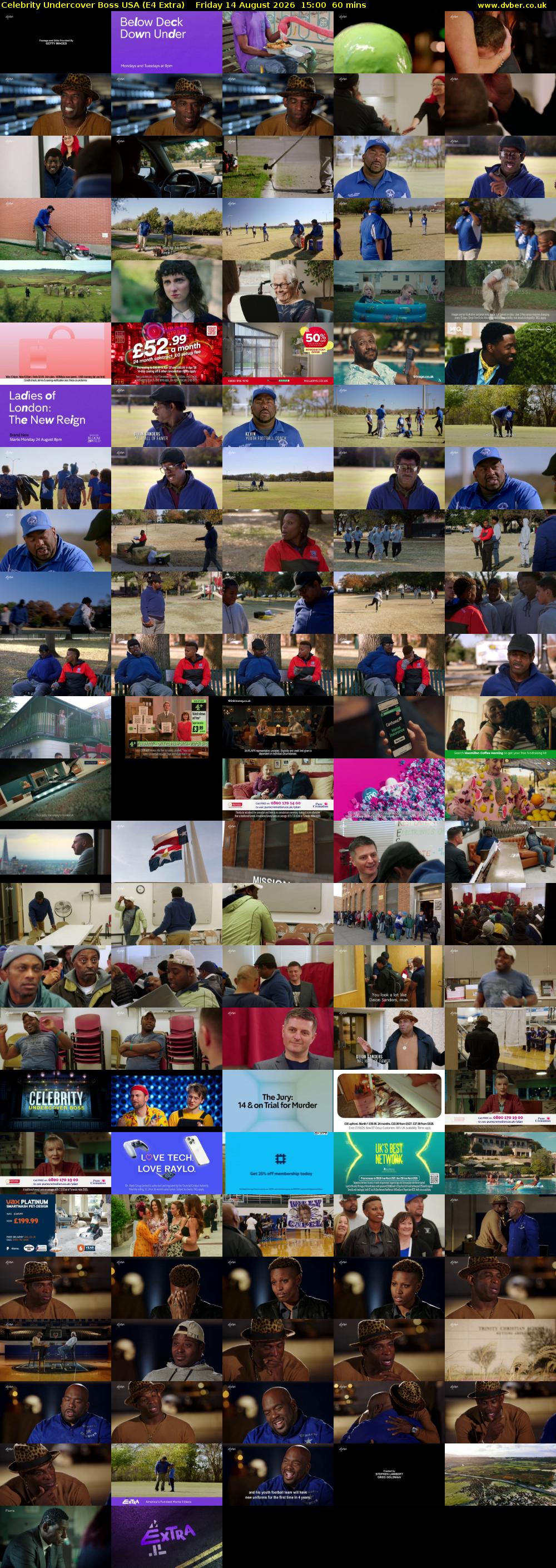 Celebrity Undercover Boss USA (E4 Extra) Friday 14 August 2026 15:00 - 16:00