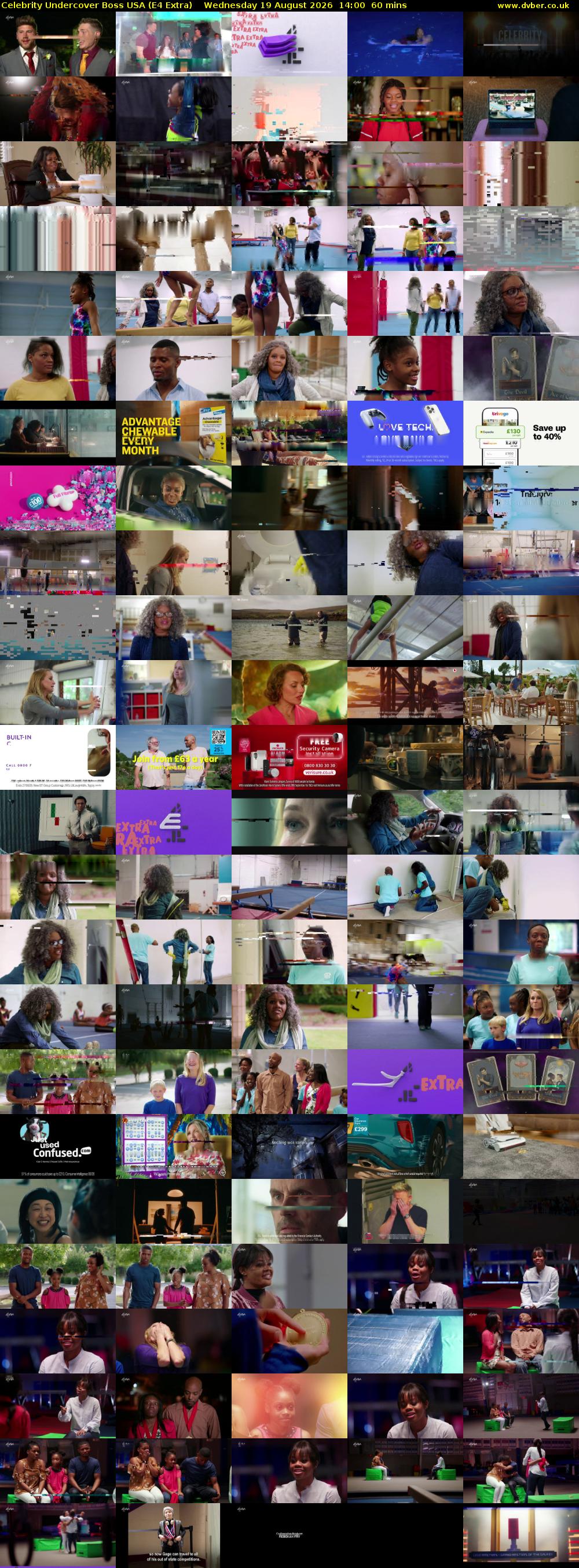 Celebrity Undercover Boss USA (E4 Extra) Wednesday 19 August 2026 14:00 - 15:00