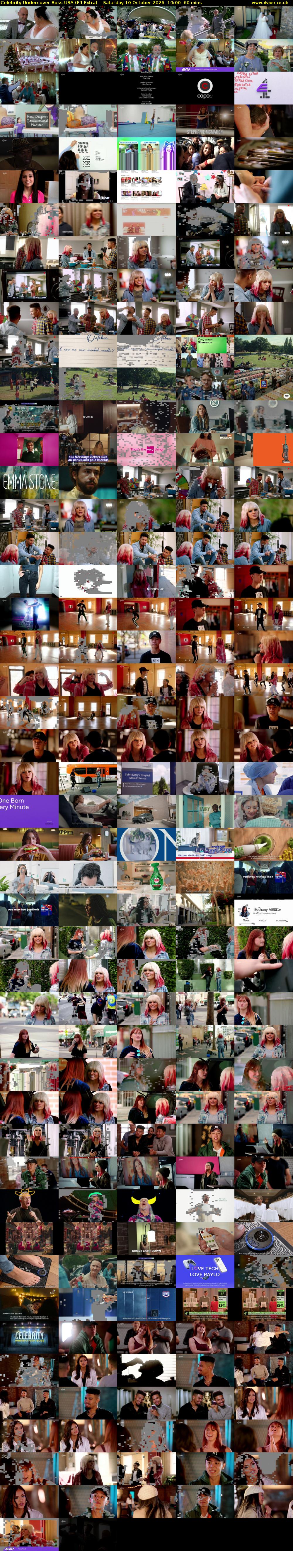 Celebrity Undercover Boss USA (E4 Extra) Saturday 10 October 2026 14:00 - 15:00